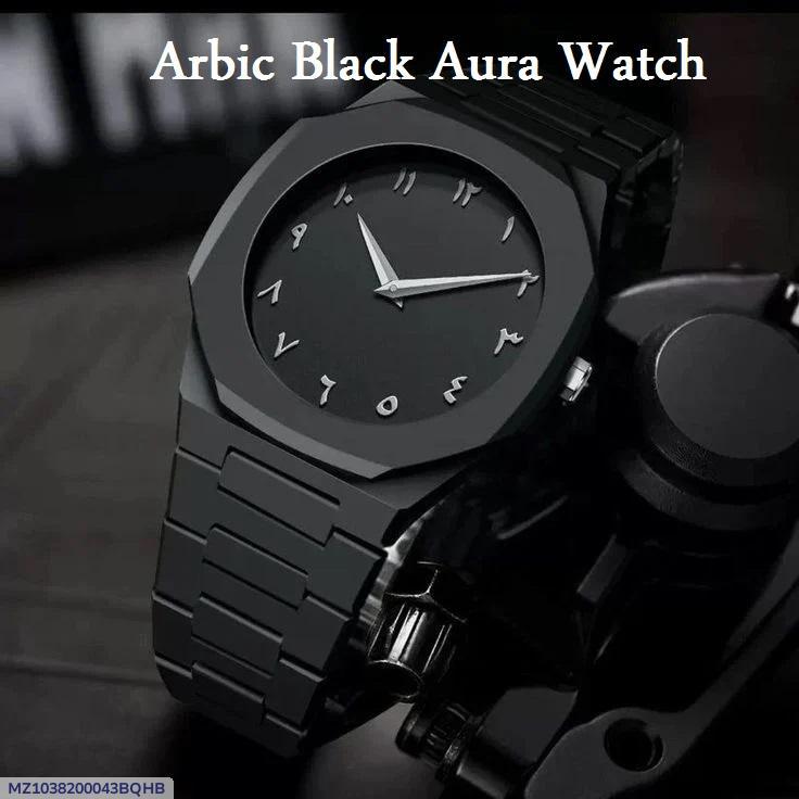 Arabic Aura Men’s Premium Quartz Watch – Black Dial | TrendGear Arabic Aura Watch Home page