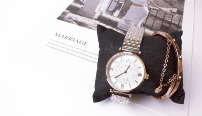 Luxury Gypsophila Women's Watch & Bracelet Set