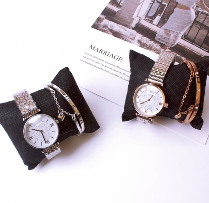Luxury Gypsophila Women's Watch & Bracelet Set