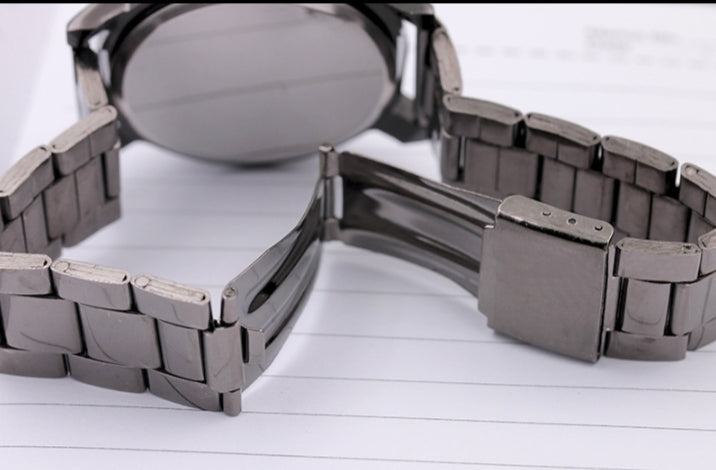 Premium Compass Gear Turntable Steel Couple Watch