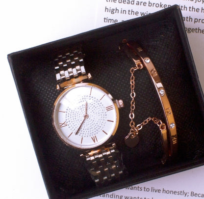Luxury Gypsophila Women's Watch & Bracelet Set