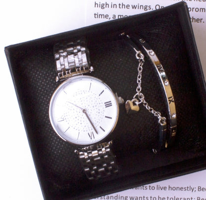 Luxury Gypsophila Women's Watch & Bracelet Set